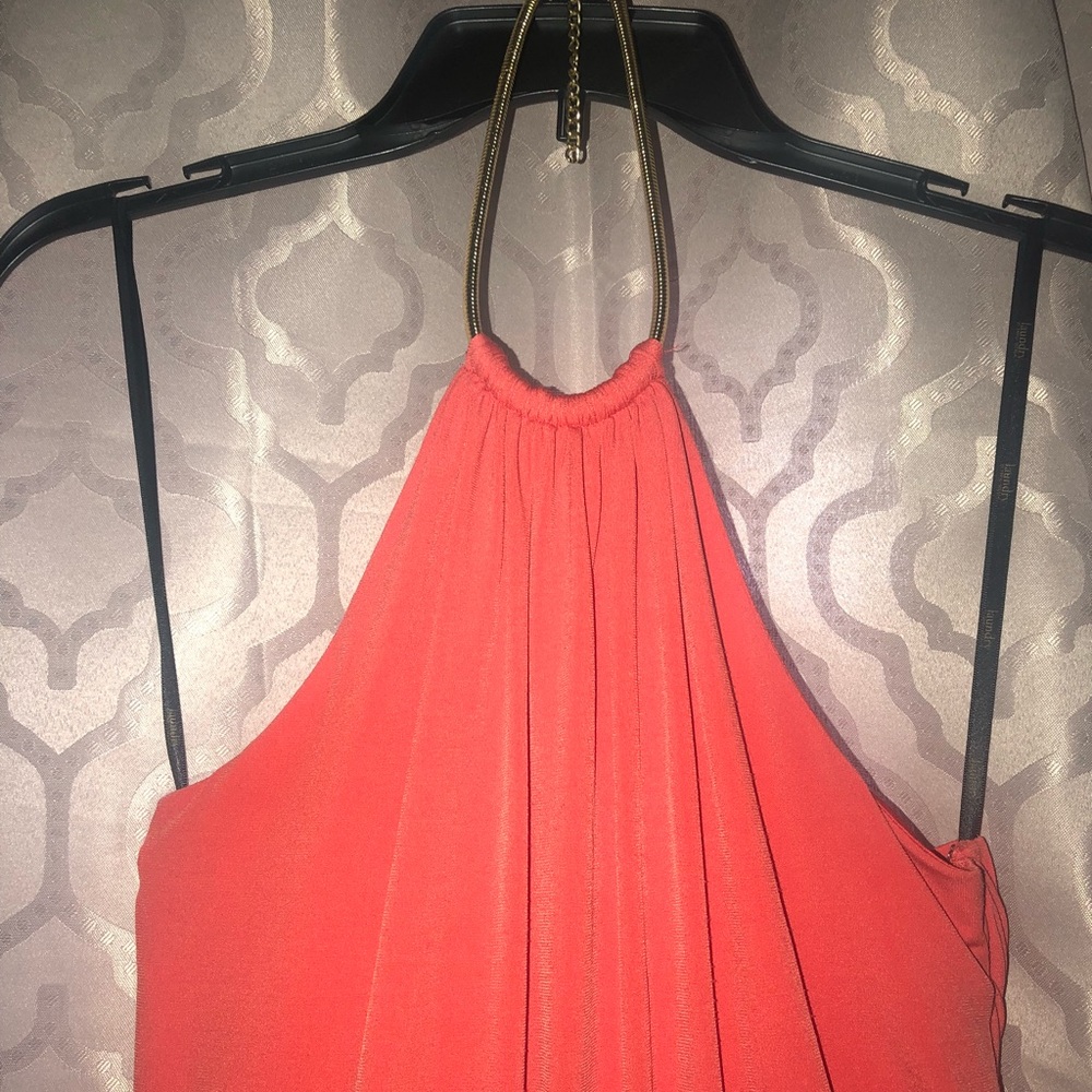 Prom Dress: Chain Halter High Low Dress